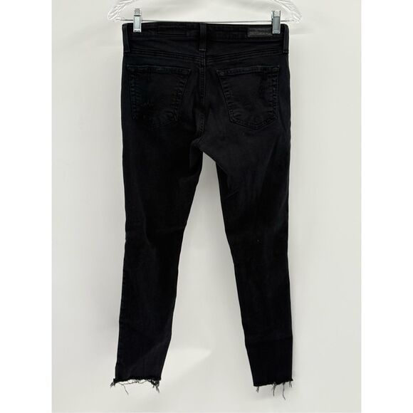 AG‎ Adriano Goldshmeid Jeans Legging Black Distress Women 26 Super Skinny Ankle - Picture 3 of 12